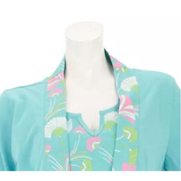 SleepIn by BedHead PJs Floating Fans Womens 3X Aqua 3-Piece PJ Set NWT - Picture 1 of 4